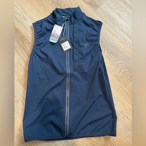 Navy Sleeveless Zip-Up Vest